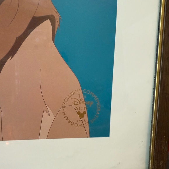 Vintage 1995 Disney Lithograph Art Print with Rafiki and Mufasa - Picture 2 of 5